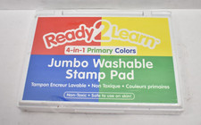 Ready2Learn Jumbo Washable Stamp Pad Non Toxic Arts Crafts 4-In-1 Primary Colors