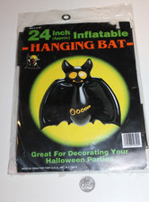 SEALED 1990s 24" Inflatable Hanging Black Bat Halloween Decoration Tony MISP NOS