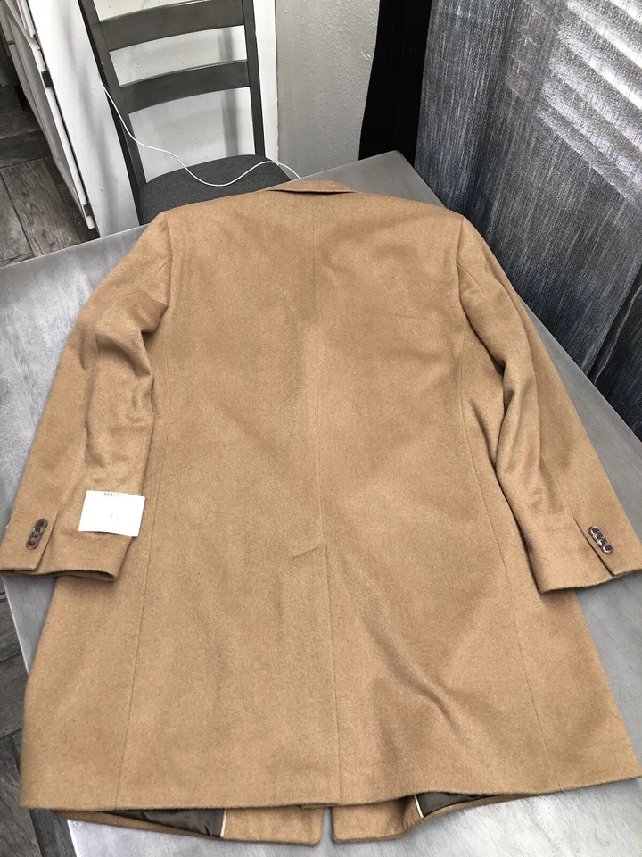 Kenneth Cole реакции Raburn мужской 48R шерстяная смесь Тренч верблюд новый с Ярлыками $350 - Изображение 2 из 4