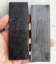 Knife Handle Black Buffalo Horn Material Scale Slabs DIY Tool 120 40 6mm 2pcs