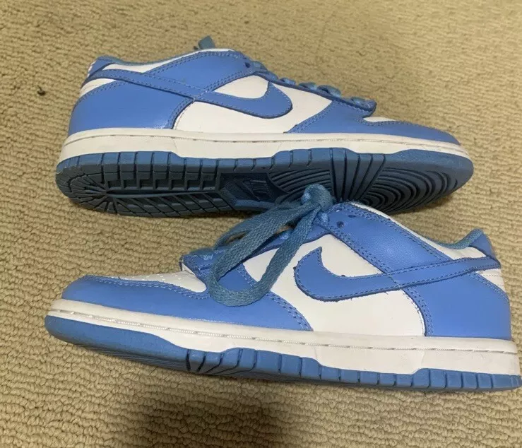 Nike Dunk Low UNC 2021 Style # CW1590-103 Size 4.5y University Blue White