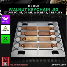 Diode & CO2 Laser Jig | Rectangle Walnut Keychain Template