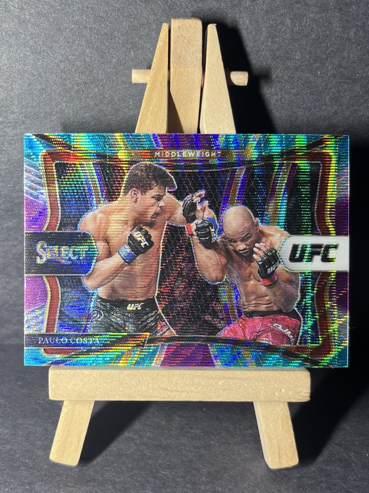 2021 Panini Select UFC Premier Level Tri-Color Prizm Paulo Costa #184