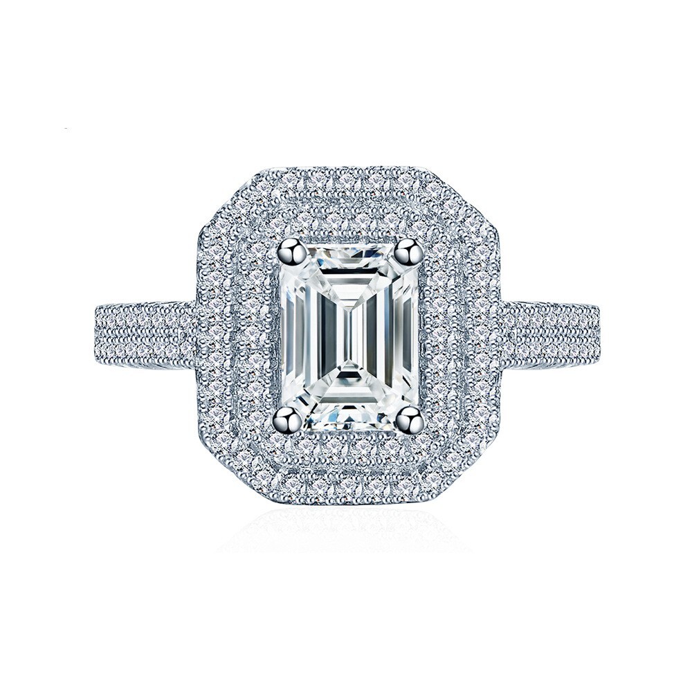 1ct Moissanite 5x7mm Oval Cut 925 Sterling Silver Engagement Ring for Women