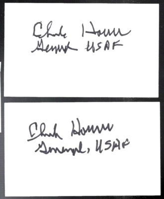 GENERAL Charles Chuck Horner signed INDEX card USAF - YOU GET TWO!