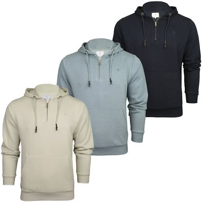 Xact Herren-Kapuzenpullover Sweatshirt mit 1/4-Reißverschluss, normale Passform