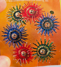 LeeWards MINI WHEELS Makes 6 STUNNING Christmas Sequin Bead Vtg Ornament Kit NOS