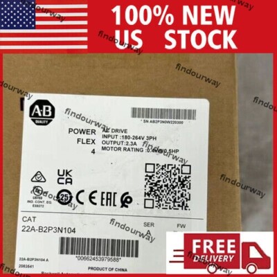 In Stock New Allen Bradley 22A-B2P3N104 Ser A Powerflex 4 AC Drive
