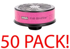 50 PACK! MSA Round Threaded Cartridge for Ultra Filter P100 Particulate NEW BOX