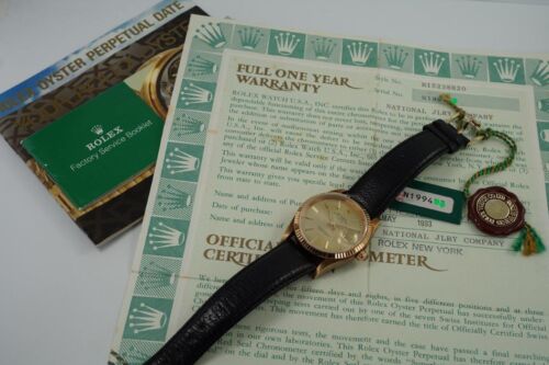 Rolex 15238 Datum 18k Gelbgold Award Uhr neuwertig Box Papiere Etiketten um 1993 - Bild 4 von 20