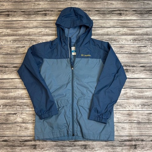 Columbia Jungen blau Full Zip Reißverschluss Regenjacke M Medium blau Frühling Herbst