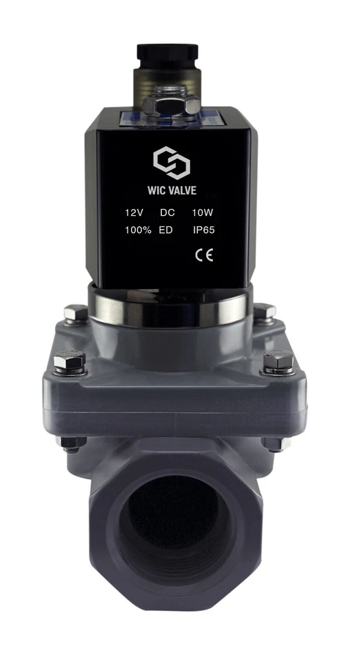 3/4" Inch Anti Corrosion Salt Water Acid Resistant Solenoid CPVC Valve NC 12V DC - Image 2 of 3