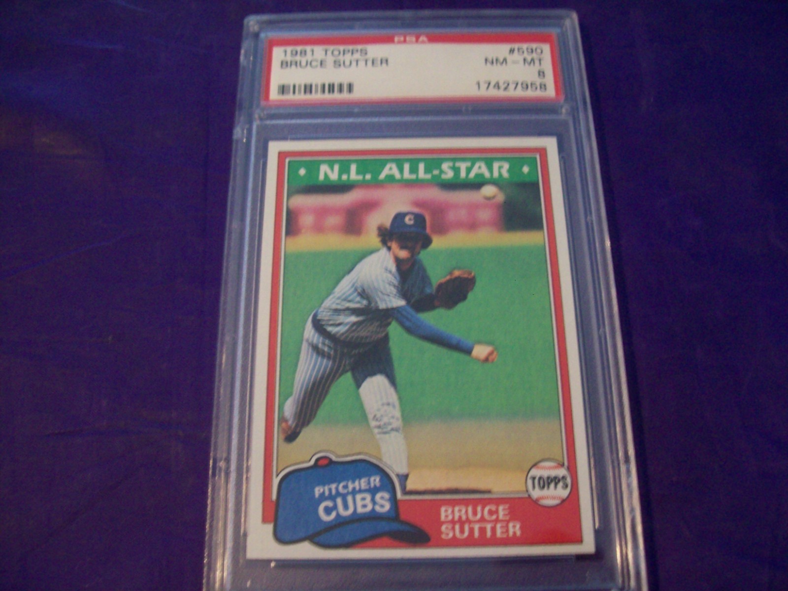 1981 TOPPS #590 BRUCE SUTTER PSA 8