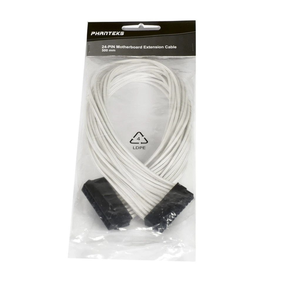 Phanteks 24 Pin M/B Premium Sleeved Extension Cable 19.68" Length, White (PH-... - Image 4 of 4