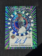 2025 Prospect Edition Blue Chips ON CARD Auto Kayson Cunningham Green Pulsar /25