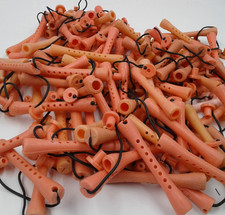 Vintage Perm Rod Curlers Plastic 2 Lengths Pink Elastic Swing Arms Lot of 103