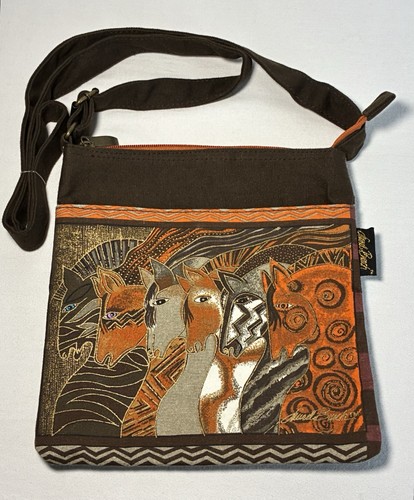 Laurel Burch Marokkanische Stuten Pferde Canvas Umhängetasche Handtasche Tasche Neu ohne Etikett - Bild 16 von 20