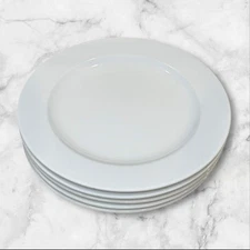 Crate & Barrel Diner White Dinner Plates | Set of 5 | Excellent Condition
