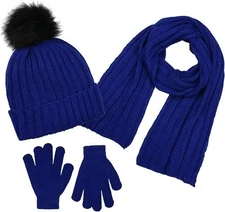 Boys 3 Item Polarwear Winter Kid-Set: Hat, scarf & Glove (Style: Blue1298)