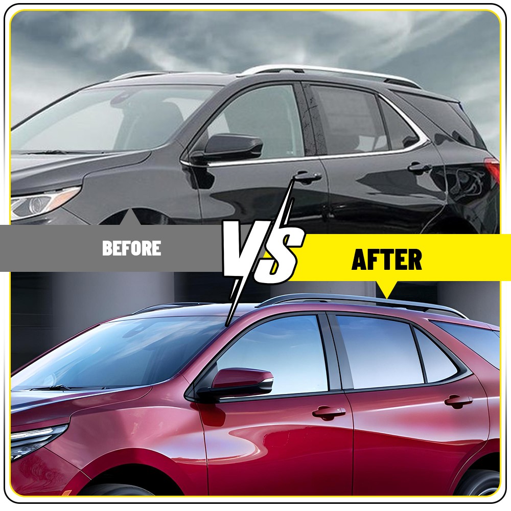 For 2018-2024 Chevy Equinox Gloss Black Door Side Window Pillar Posts Cover Trim