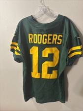 Nike Vapor Elite Green Bay Packers NFL Aaron Rodgers Throwback Jersey Size 48