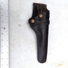 Vintage Hunter Leather Holster Dark Brown Right Hand Snap Off Made in America