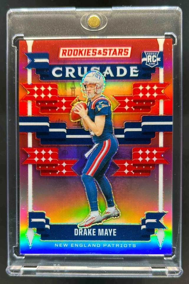 2024 Panini Rookies & Stars Drake Maye Crusade RC Red Rookie #49/99 Patriots
