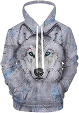 3D Wolf Hoodie Unisex Pullover Sweatshirt Animal Graphic Print