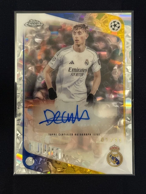 2025-26 Topps Chrome UEFA FDI Dean Huijsen First 11 Auto /11 Real Madrid C.F.