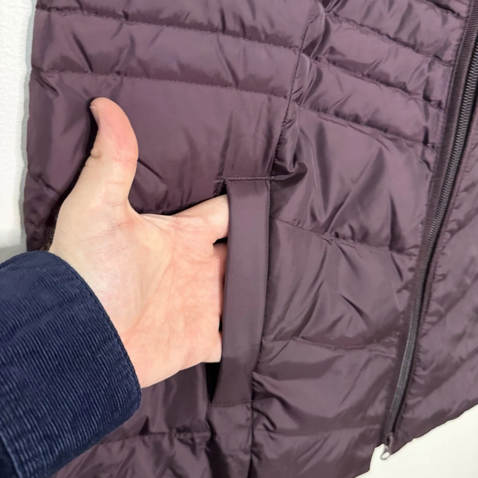Новый с Ярлыками J.Jill гуся жилет фиолетовый темно фигурка женский размер маленький зимний пуховик - Изображение 2 из 4