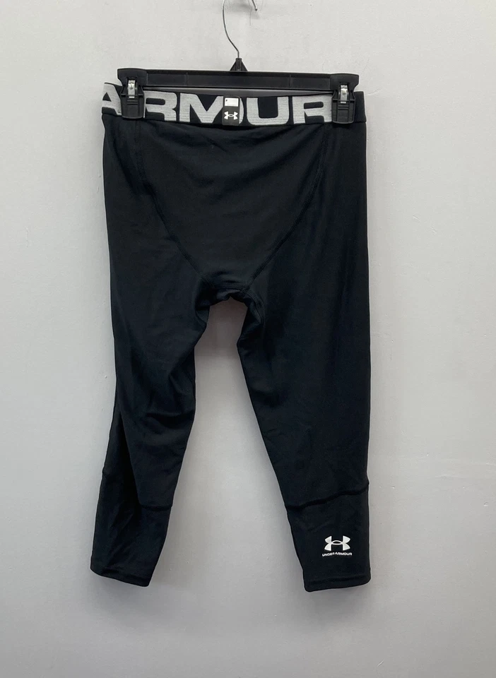 Новый с Ярлыками Under Armour черный HeatGear 3/4 сжатия леггинсы колготки мальчиков молодежи L - Изображение 2 из 4