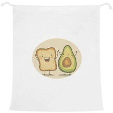 Image of 'Happy Avocado and Toast' Laundry / Washing / Storage Bag (LB00036212)
