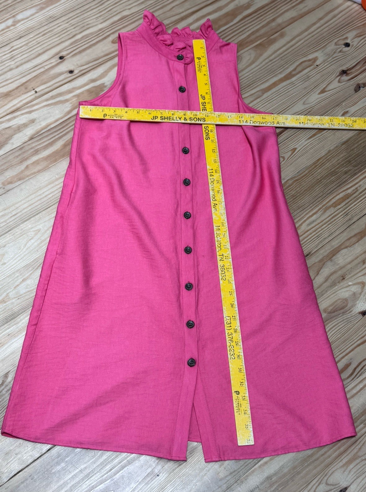 Boho Chic Button Back Pink Sheath Sleeveless Dres… - image 3