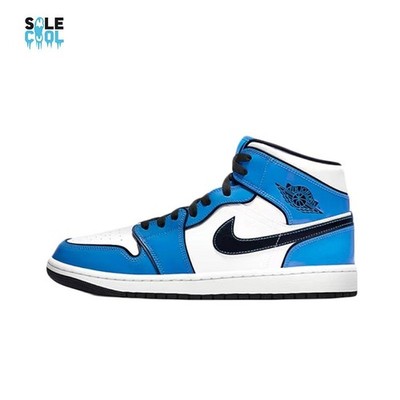 【極美品】NIKE エアジョーダン1 SE “Signal Blue” 28.5 Nike Air Jordan 1 Mid SE Signal Blue Mens Athletic Sneakers Shoes
