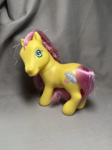 Paraguas My Little Pony G3 Merriweather Cutie Mark. TAL CUAL. DEFECTOS DE CEBO DE PELO CORTADO.