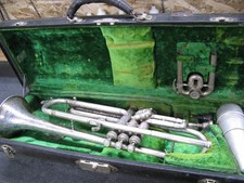 Conn 22B Trumpet - Case, Mute, Lyre, Bb A Slide, Mouthpieces - Parts or Repair