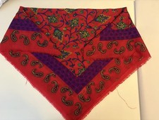 Baar  Beards Vintage Paisley Red Purple Blue Wool Scarf   Made in Japan