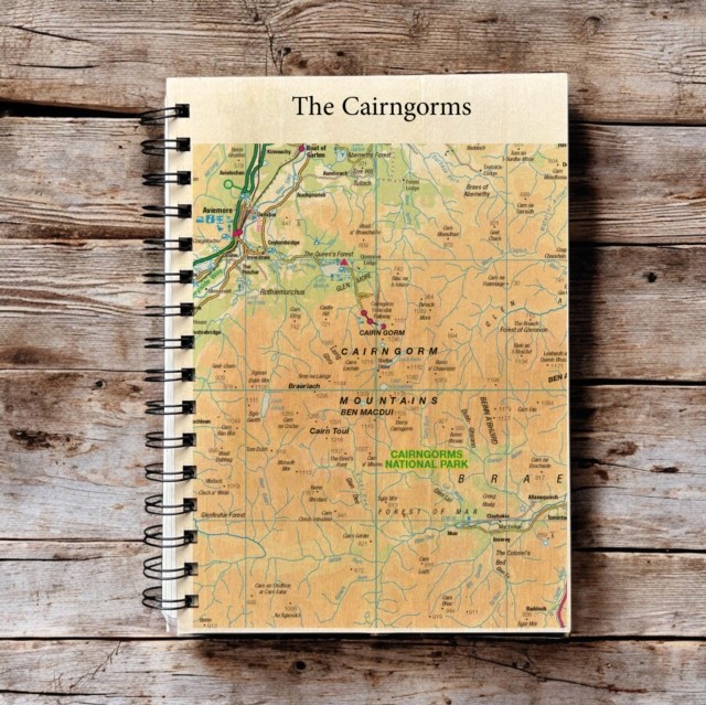 The OS Map Wooden Lined Notebook - Cairngorms National Park