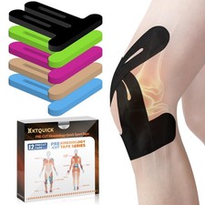 PreCut Kinesiology Tape for Knees, 12 PCS Waterproof Knee Tape for Knee Pain ...