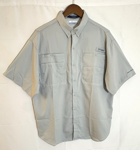 Columbia PFG Tamiami II Men's Medium Gray Short Sleeve Vented Fishing Shirt