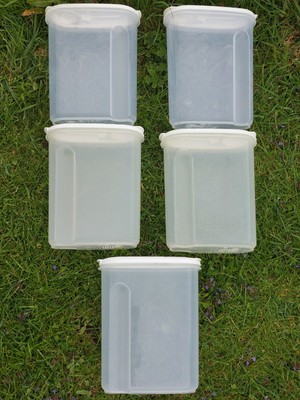 Whitefurze 5er Set Müslispender Kunststoffbehälter 3L Aufbewahrungsboxen mit Deckel