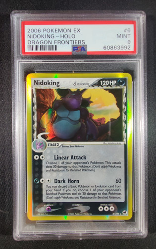 2006 Pokemon EX Dragon Frontiers Nidoking Delta Species #6 Holo Foil PSA 9