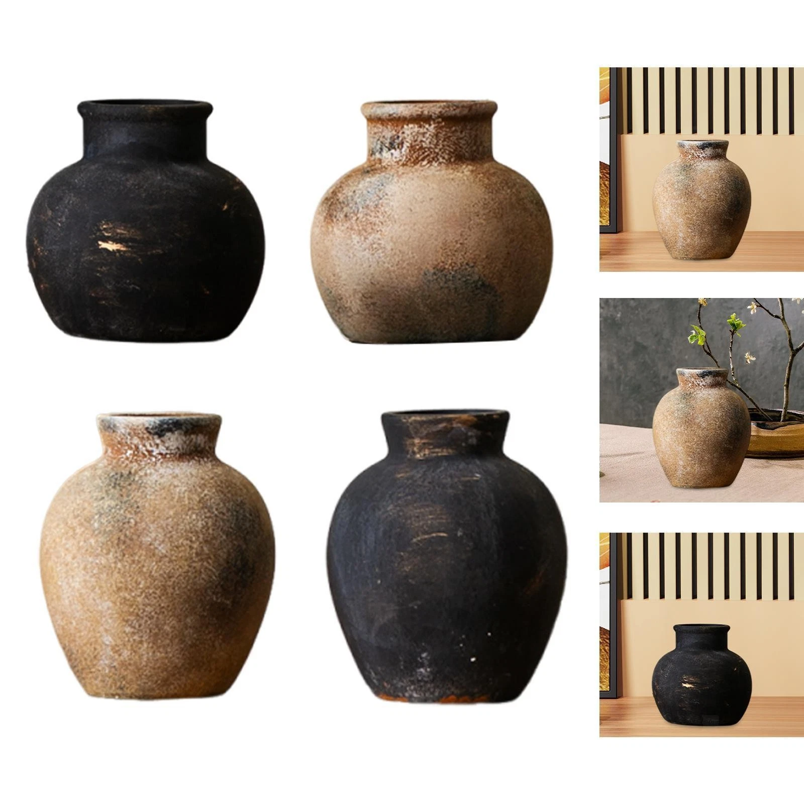 Rustic Ceramic Vase Farmhouse Flower Vase Pottery Vase Gift Flowerpot Flower
