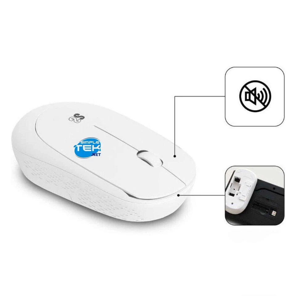 Wireless White Mouse Keyboard Spanish Layout Spain QWERTY Universal - Image 2 of 4