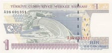 Turkey  1  New Lira  2005  P 216  Series  A 38  Uncirculated Banknote WA