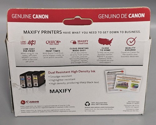 3pk Genuine Canon PGI-1200 C/M/Y For MAXIFY MB2020/MB2120/MB2720/MB2320 ink Tank - 第 2/5 張圖片