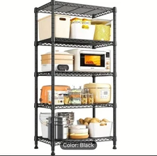 5 Tier 1000LBS Wire Shelving, 1000LBS Metal Shelves Adjustable Storage