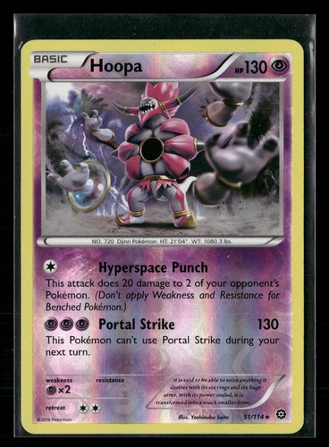 Pokemon TCG Hoopa Psychic Rare XY - Steam Siege 51/114 NM