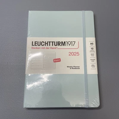 LEUCHTTURM1917 - Weekly Planner & Notebook 2025 - 2026, Medium (A5), Mint Green