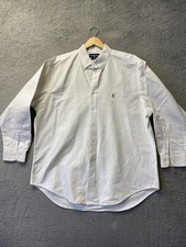 POLO RALPH LAUREN Mens Classic Oxford Button Down Shirt Long Sleeve WHITE /0089